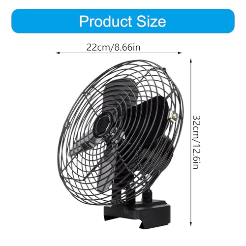 Ventilador de metal de 8 pulgadas portátil para oficina en casa y equipo de pesca 3