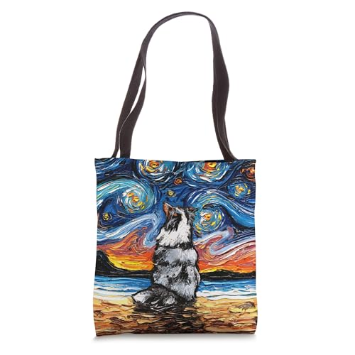 Bolso tipo tote Merle Shetland Sheepdog Sheltie Starry Night de Aja miniatura 1