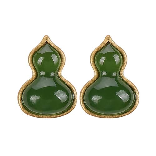 Boucles d'oreilles à tige en jade argent sterling clous gourde verte