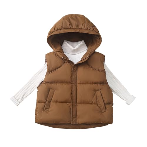 Girls Puffer Vest Quilted Hooded Warm Vests Sleeveless Oversized Lightweight Outerwear Padded Winter Jackets Coat