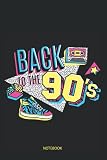 Vintage Old Back To 90's Journal Notebook Paperback Souvenir Diary: 100 Blank Ruled Pages 6x9 inch: Retro I Love 90's music mix tap headphone Disco ... Boys Girls Journal Notebook Design Gifts