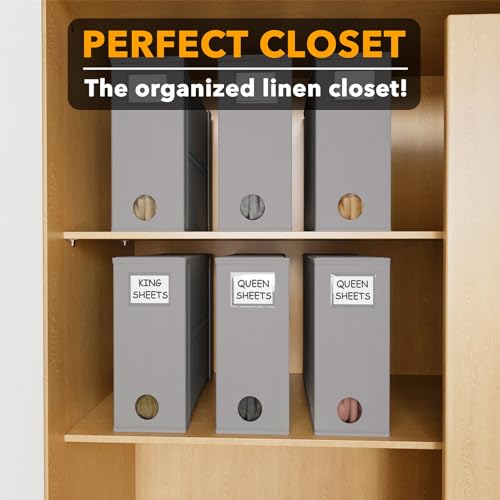 Image of SpaceAid 12 Pack Bed Sheet Organizers and Storage, Foldable Sheet Organizer for Linen Closet, Sheets Set Folder Keeper with Window XL (Queen & King Size) Bedding Container (Gray, 12 Pack)