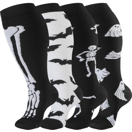 Image of bropite 3 /4 Pairs Plus Size Compression Socks for Women & Men 20-30 mmhg-Extra Wide Calf Support Socks for Medical,Running