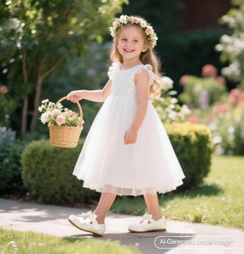Image of PHIRAMIN Tollder Girl Dress Shoes - Little Girl Ballet Flats for Wedding Party