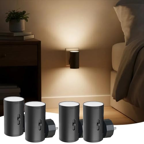 TSEXES 4 Pack LED Night Light Plug in 5-300LM Brightness Adjustable