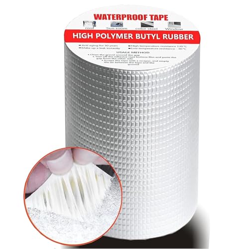 Image of Adhesive Waterproof tape (4 Inch (10CM*5M) | Super Strong Permanent Repair Roof | Water Leakage Solution Rubber Tape | surface Crack Window Sill Gap Boat Sealing Tank Leak