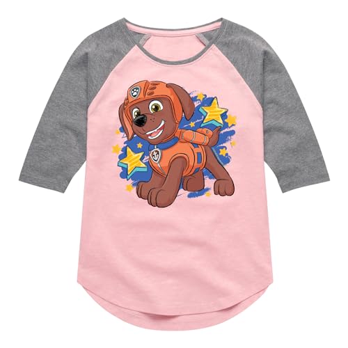 HYBRID APPAREL - Paw Patrol - Zuma Sketch - Toddler & Youth Girls Raglan Graphic T-Shirt