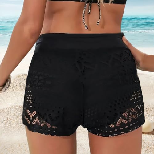 Women's Swim Shorts, Swimsuit Bottom Board Shorts Lace Hollow, Comfortable Waistband for Swimming3