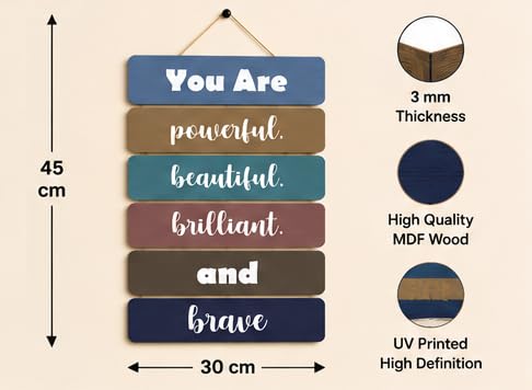 Image of Motivational Quote Wall Hanging for Home Decor | What You Think You Become, What You Feel You Attract, What You Imagine You Create MDF Wooden Wall Art | Office, Living Room & Meditation Decor (WH-41)
