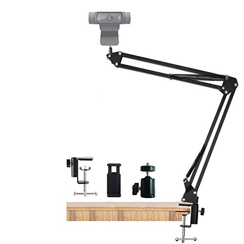 apyr aoma Webcam Stand - Overhead Camera Stand Scissor Camera Boom Arm Webcam Mount for Logitech Webcam fit Gopro, Smartphone Stand for Live Streaming,Craft,Videos,Online Lessons