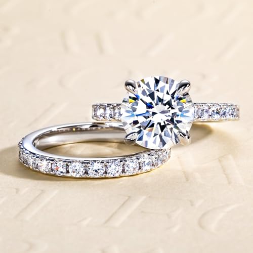 3ct/4ct/6ct Cubic Zirconia Princess Cut/Round Cut/Oval Cut Engagement Rings 5A Grade Simulated Diamond CZ Wedding Promise Anniversary Rings for Women4