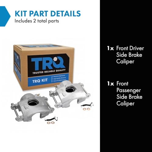 Image of TRQ Front Driver and Passenger Side Brake Caliper Set Compatible with 1978-1996 Chevrolet Caprice