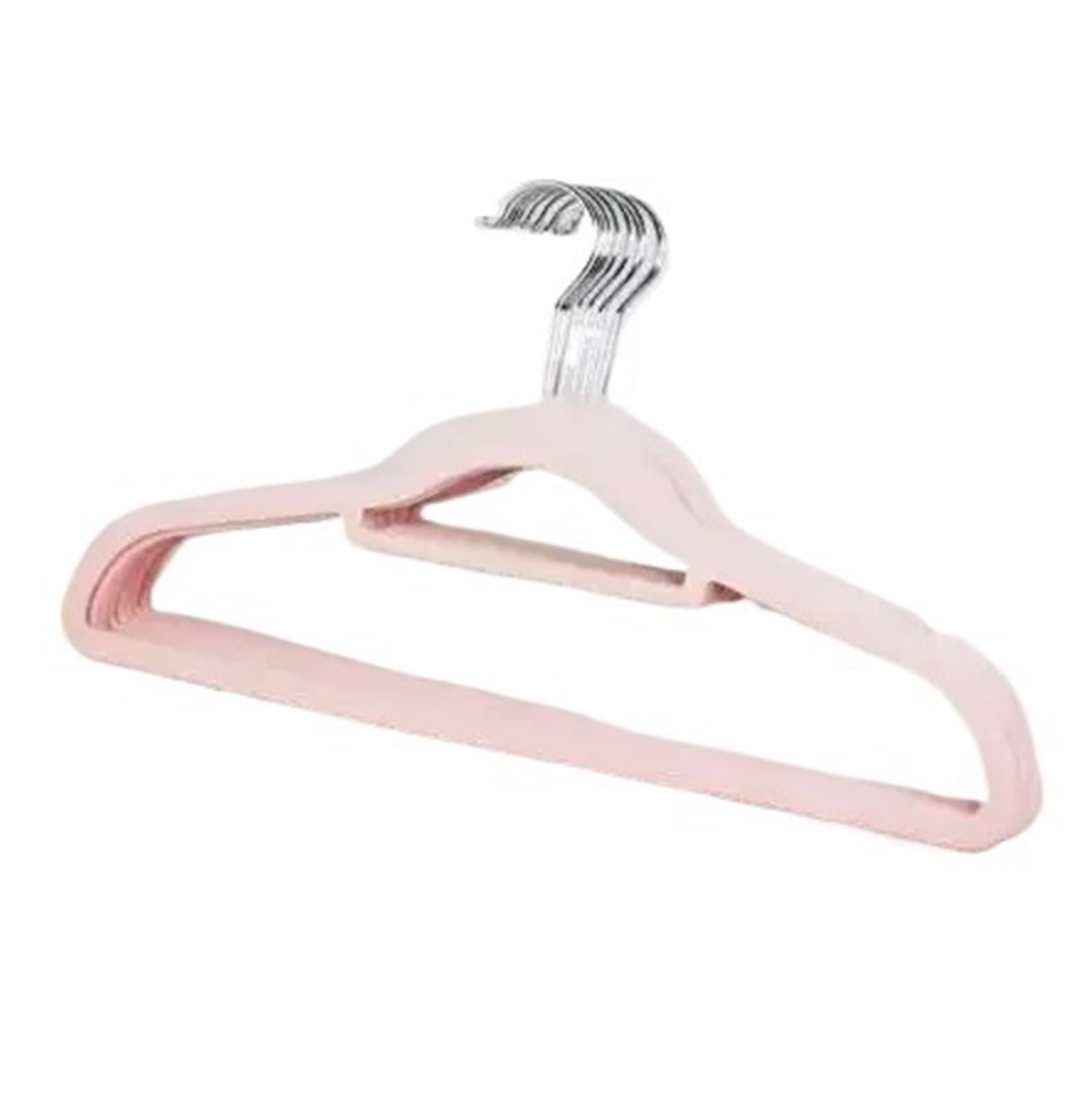 Flocked Hangers 38CM/45CM Flocking Non-slip Hanger Clothing Store Finishing Without Trace Storage Household(Pink,10PCS-length 38CM)