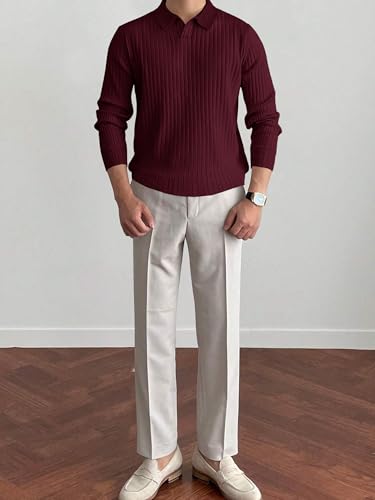 Image of Noble Monk Relax Fit |Textured| Lycra | Polo Neck T-Shirt
