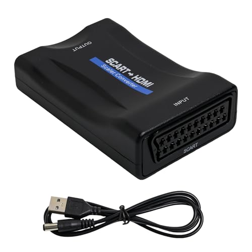Kasoud Scartto - Convertidor de euroconector a HDMI, cable HDMI para reproductor de DVD a TV, convertidor HDMI con cable de 80 cm, convertidor euroconector a HDMI para TV, euroconector a HDMI para