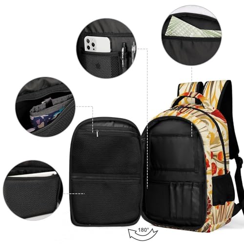 Backpack for Men Women Laptop Backpack Floral Pattern Casual Daypack Laptop Bag for Travel3