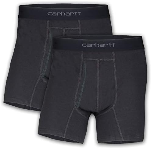 Carhartt mens Cotton Polyester 2 Pack Boxer Briefs, Black, Medium US