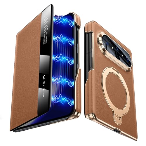 Étui Huawei Pura X Max cuir véritable à rabat galvanisé ultra-mince