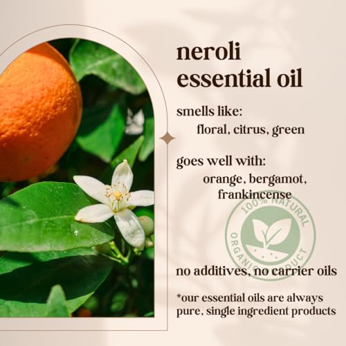 Avivni Neroli Organic Essential Oil - 100% Pure & Natural, Undiluted for Aromatherapy, Hair, Skin, Diffuser (0.33oz - 10ml)