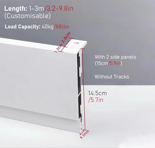 Cornisa de ventana de aluminio de 2,28 m y cenefa de techo resistente para barra de cortina 3