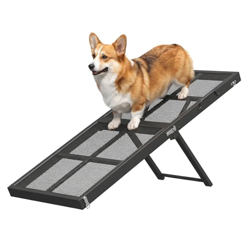 HOOBRO Foldable Dog Ramp for Bed, Pet Ramp for Couch with Handle, Folding Dog Ramp, 5-Level Height-Adjustable Dog Ramp, for Sofa, Bed, and Car, Black BK20PT03 by HOOBRO - Used condition - Image 8