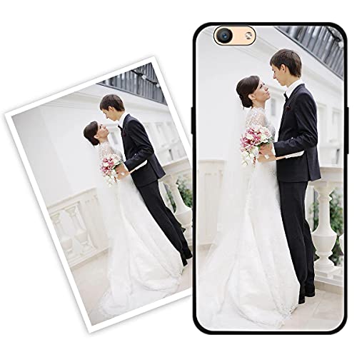 Sunrive Funda Personalizada Compatible con OPPO R9s Plus/F3 Plus, Carcasa Personalizable para tu móvil con Foto Imagen Frase o Texto-(Silicone Frontera+Cristal Templado Posterior)