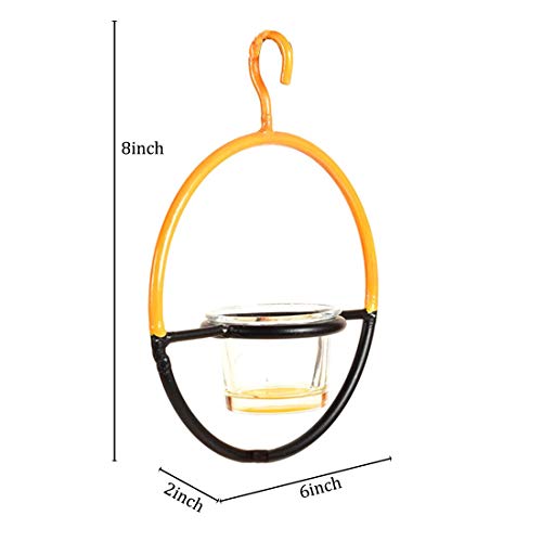 Image of AAKRITI ART CREATIONS Candle Holder Hanging /Bird Feeder Hanging Metal Ring (6x2x19)