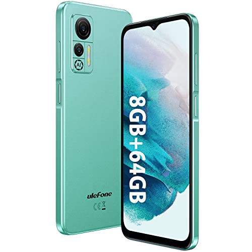 Unlocked Cell Phone (2022), Ulefone Note 14 (8GB+64GB) Smartphone, 6.52″ Waterdrop Display, 4500mAh Battery, 13MP Dual Camera, Android 12, Triple Card Slots, Type-C, GPS, Green