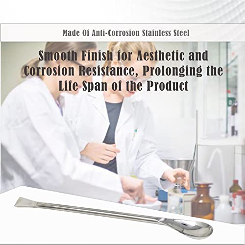 A2Z-Sp001 Stainless Steel Double Ended Square & Angled Right Spoon Sampler Lab Spatula, 7" Length #TOP4
