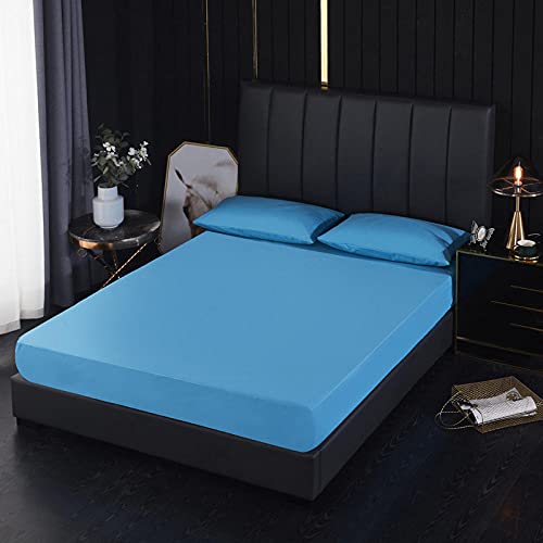 Drap-housse imperméable bleu pour lit complet de maison d'hôtes et hôtel
