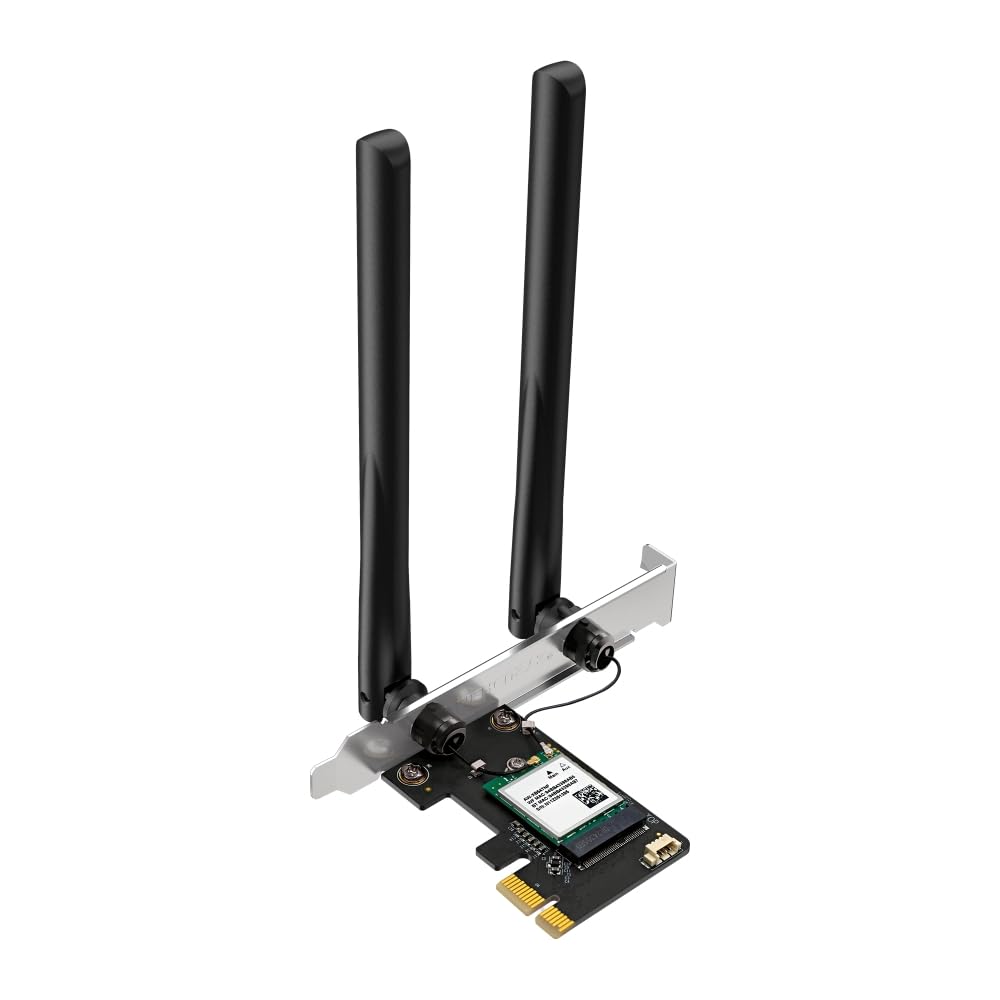 Mercusys Adaptador PCIe MA70XE Wi-Fi 6 Bluetooth 5.4, hasta 1201 Mbps a 5 GHz y 574 Mbps a 2,4 GHz, 2 Antenas de Alto Rendimiento, WPA3, MU-MIMO, Solo soporta Windows 11/10