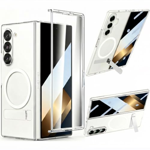 Hiooloon Magnetic Galaxy Z Fold 8 Ultra�p �P�[�X �N���A �X�^���h&�X�N���[���v���e�N�^�[�t�� MagSafe�Ή� 2�E�F�C�L�b�N�X�^���h���� [����&�����X�^���h] �X�����t�B�b�g �o���p�[�J�o�[(�N���A)