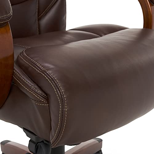 La-Z-Boy Delano Big & Tall Executive Office Chair | High Back Ergonomic Lumbar Support, Bonded Leather, Brown | 45833 Model #TOP7