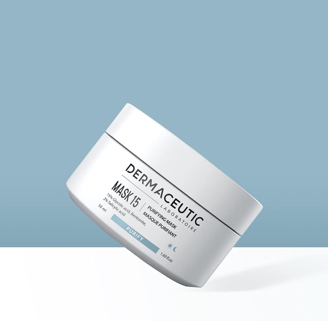 Dermaceutic Mask 15, Oil and sebum control face mask, Glycolic Acid, Salicylic Acid and Bentonite clay mask - Image 4