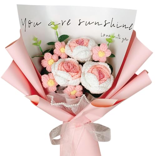 Tulipes tricotees main de qualite superieure : bouquet floral en crochet de luxe pour mariee