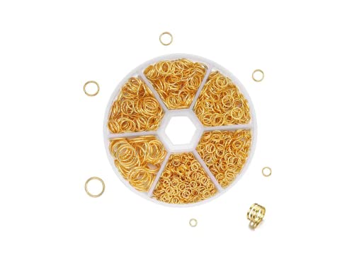 1051Pcs O Ring Connectors Stainless Steel Quality Jump Rings Metal Open Jump Rings Set 304 Stainless-Steel Jump Rings For Jewelry Making Connectors (Gold) #TOP12