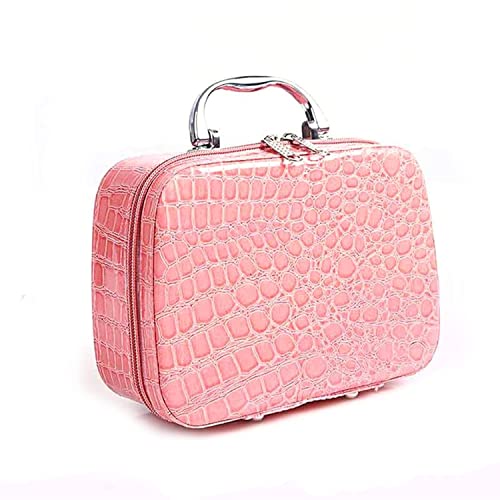 THEORIE Latest Stylish Makeup Bag for Women Cosmetic Storage Boxes Toiletry Storage Pouch Jewellery Organizer of PU Leather Compact Magnifying Mirror for Travel for Women