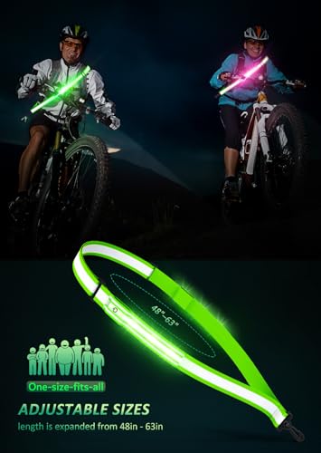 LED Reflective Belt Sash, High Visibility Safety Rechargeable Running Gear for Men, Women & Night Dog Walking (Colorful lights) - Image 6