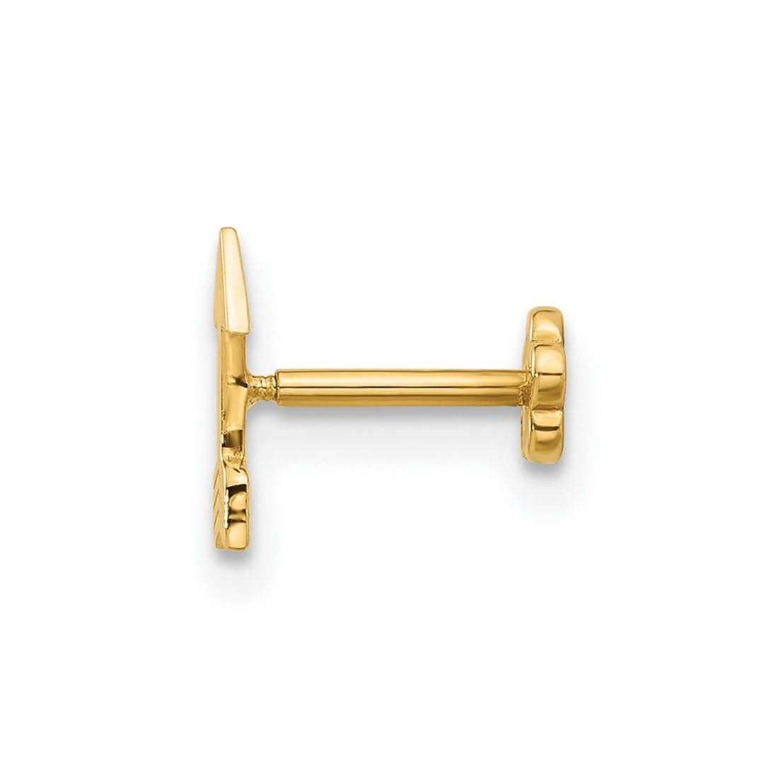 14 Karat Gold, 18 Gauge, polierter Pfeilknorpel, Körperschmuck, 8,7 mm lang, Schmuck für Damen, One Size, Metall Metall Edelmetall, Kein Edelstein