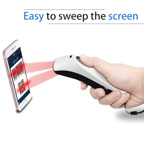 Bluetooth Wireless Handheld Barcode Scanner with Base 2.4G Wireless+USB Wired 1D 2D Barcode Scanner QR PDF417 Data Matrix UPC Rechargeable Bar Code Scanner for Laptops/PC/Android/Apple iOS - Thumbnail 2