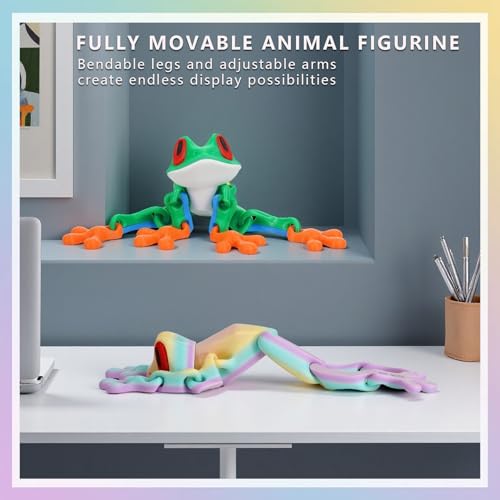 Set de 2 ranas imantadas articuladas decorativas 3D miniatura 4