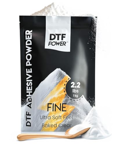 DTFPOWER Soft Feel DTF Powder Baked Clear Digital Transfer Hot Melt Adhesive DTF PreTreat Transfer Powder for All Garments DTF Hot Melt Adhesive Powder for All DTF and DTG Printers 2.2 lbs
