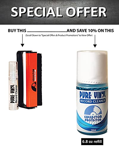 Collector Protector Vinyl Record Cleaner Kit | Vinyl Cleaning Kit | Anti Static Carbon Fiber Vinyl Record Brush & Lp Cleaning Solution #TOP5