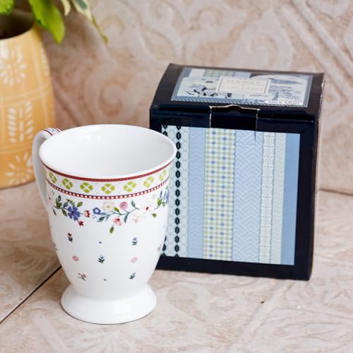 Image of Clay Craft x Magique by The Wishing Chair : Indian Summer - Coffee Mug | 300 ml | Handcrafted Floral Cup | Elegant Lightweight Coffee Mug | Microwave & Dishwasher Safe | Milk Mug