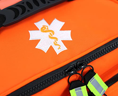 Lightning X Products Lightning X Mid-Sized First Responder EMT Bag | LXMB25 Fully Stocked Aid Kit w/ 200+ BLS Supplies - Orange - Thumbnail 7