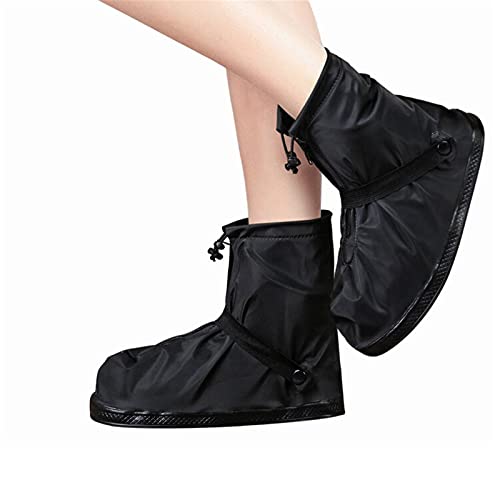JFJL Couvre-Chaussures Imperméable pour Bottes De Pluie avec Fermeture À Glissière, Bottes De Pluie Antidérapantes Réutilisables Facile À Transporter pour Femmes, Hommes, Enfants,3XL Cover