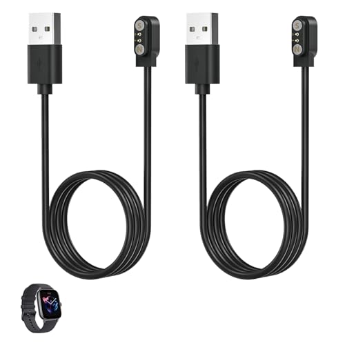Ksywydu 2 Piezas Cargador Smartwatch 2,84mm 2 Pines,Cargador Magnético Universal Smartwatch USB, Compatible con Mayoría Modelos de Relojes Inteligentes, Reloj Inteligente Accesorio Portátil y Seguro