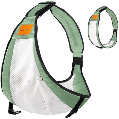 IBOPUXIU Portabebés de cadera, portabebés lateral, hombro ajustable portabebés, cinturón de cadera ergonómico, portabebés para recién nacidos hasta 3-36 meses (tipo de malla verde)