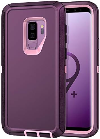 I-HONVA for Galaxy S9 Plus Case Shockproof Dust/Drop Proof 3-Layer Full Body Protection [Without Screen Protector] Rugged Heavy Duty Durable Cover Case for Samsung Galaxy S9 Plus, Purple/Pink