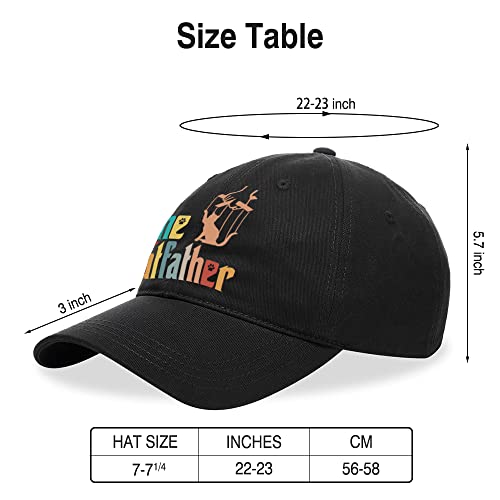 Pishavi The Catfather Funny Baseball Cap, Retro Adjustable Baseball Cap, Cat Lover Hat Gifts For Men, Dad Husband Grandpa Cat Lover Anniversary Birthday Gifts Black #TOP1